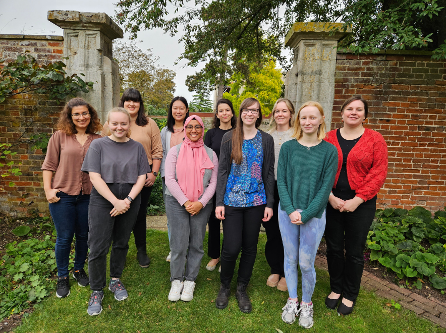 Prize winners stood in the walled garden